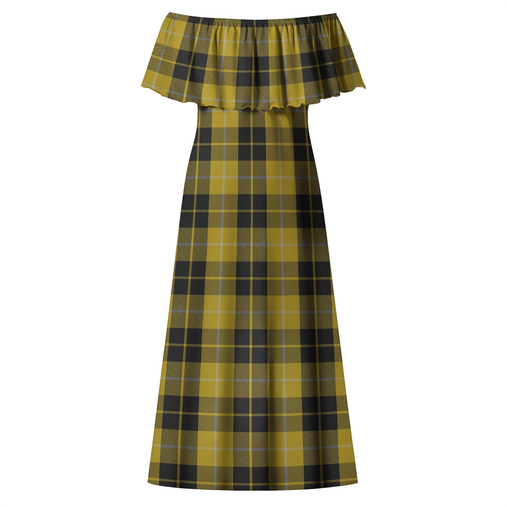 Barclay Dress Tartan Off Shoulder Long Dress - Tartanvibesclothing