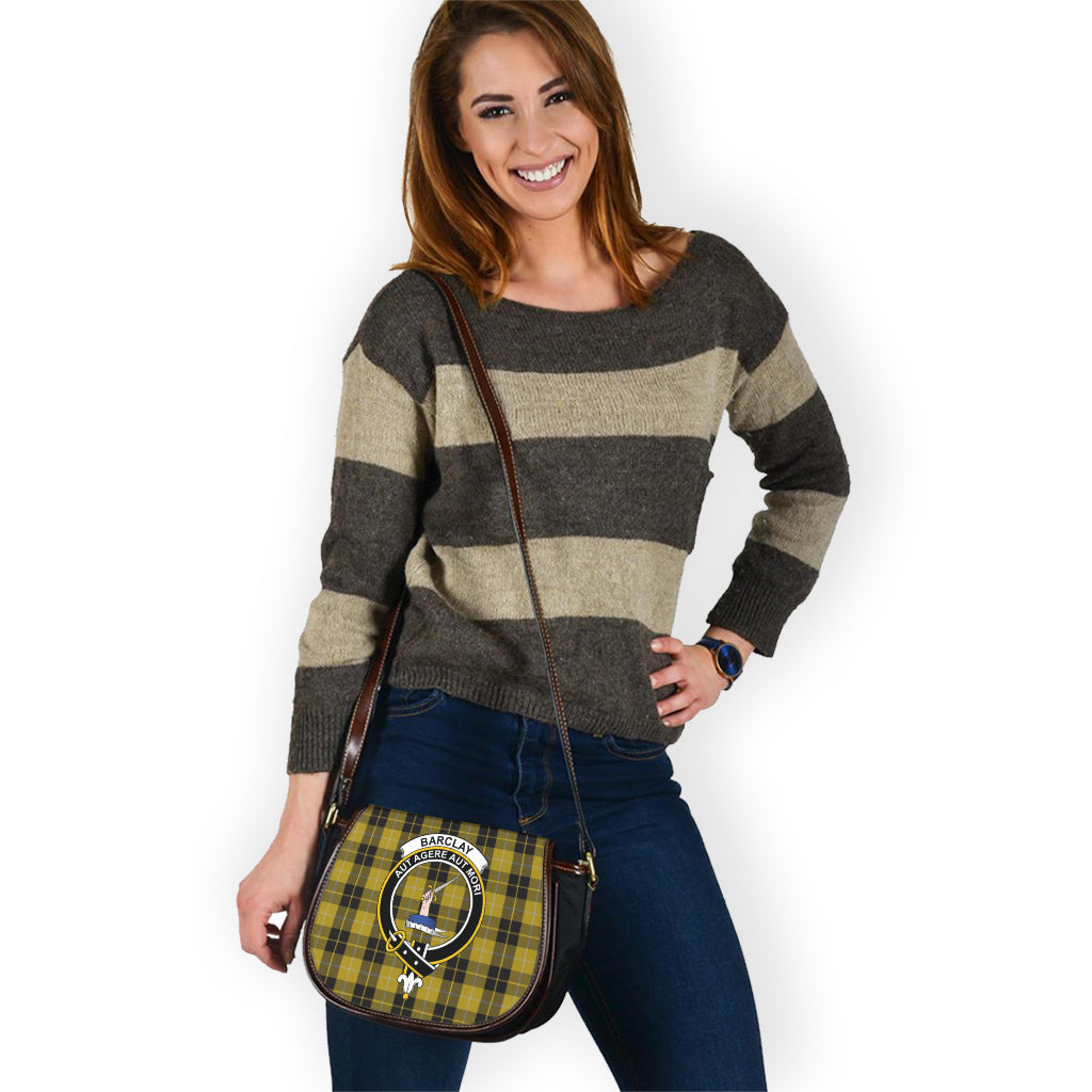 Barclay Dress Tartan Saddle Bag with Family Crest - Tartan Vibes Clothing