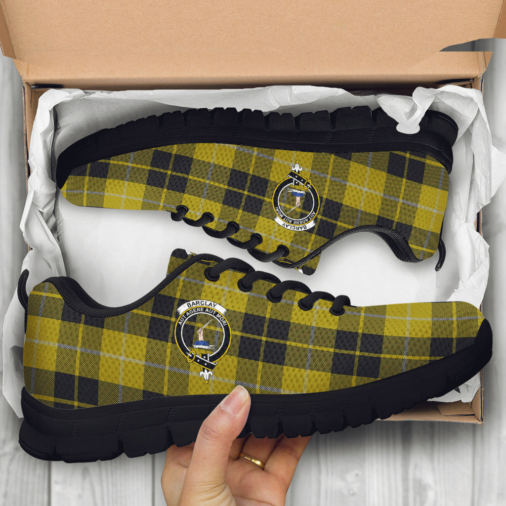 Barclay Dress Tartan Sneakers with Family Crest - Tartan Vibes Clothing