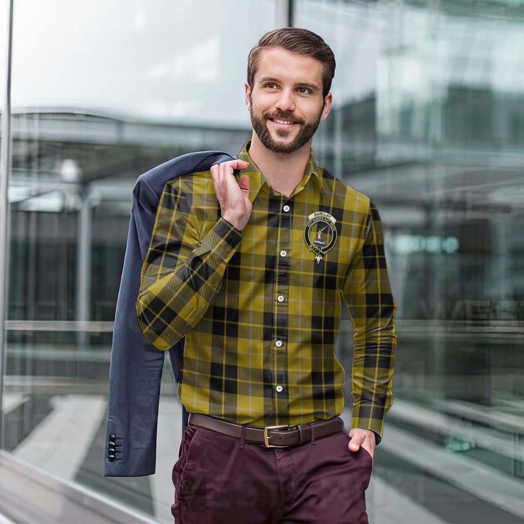 Barclay Dress Tartan Long Sleeve Button Up Shirt with Family Crest - Tartanvibesclothing