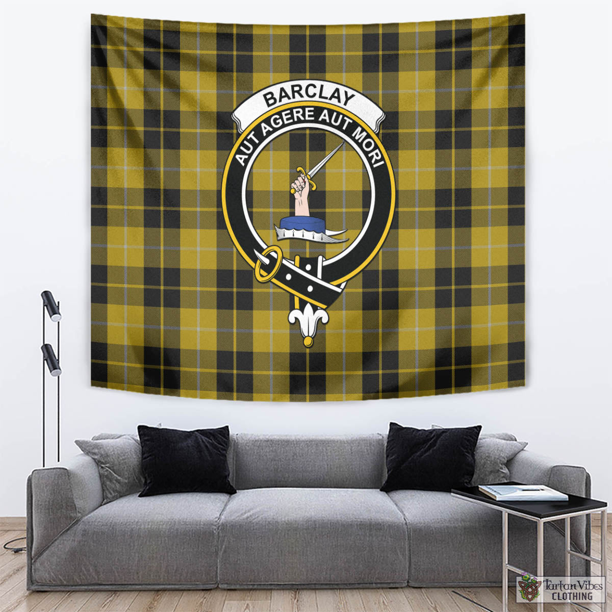 Tartan Vibes Clothing Barclay Dress Tartan Tapestry Wall Hanging and Home Decor for Room with Family Crest