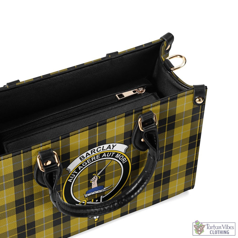 Tartan Vibes Clothing Barclay Dress Tartan Luxury Leather Handbags with Family Crest