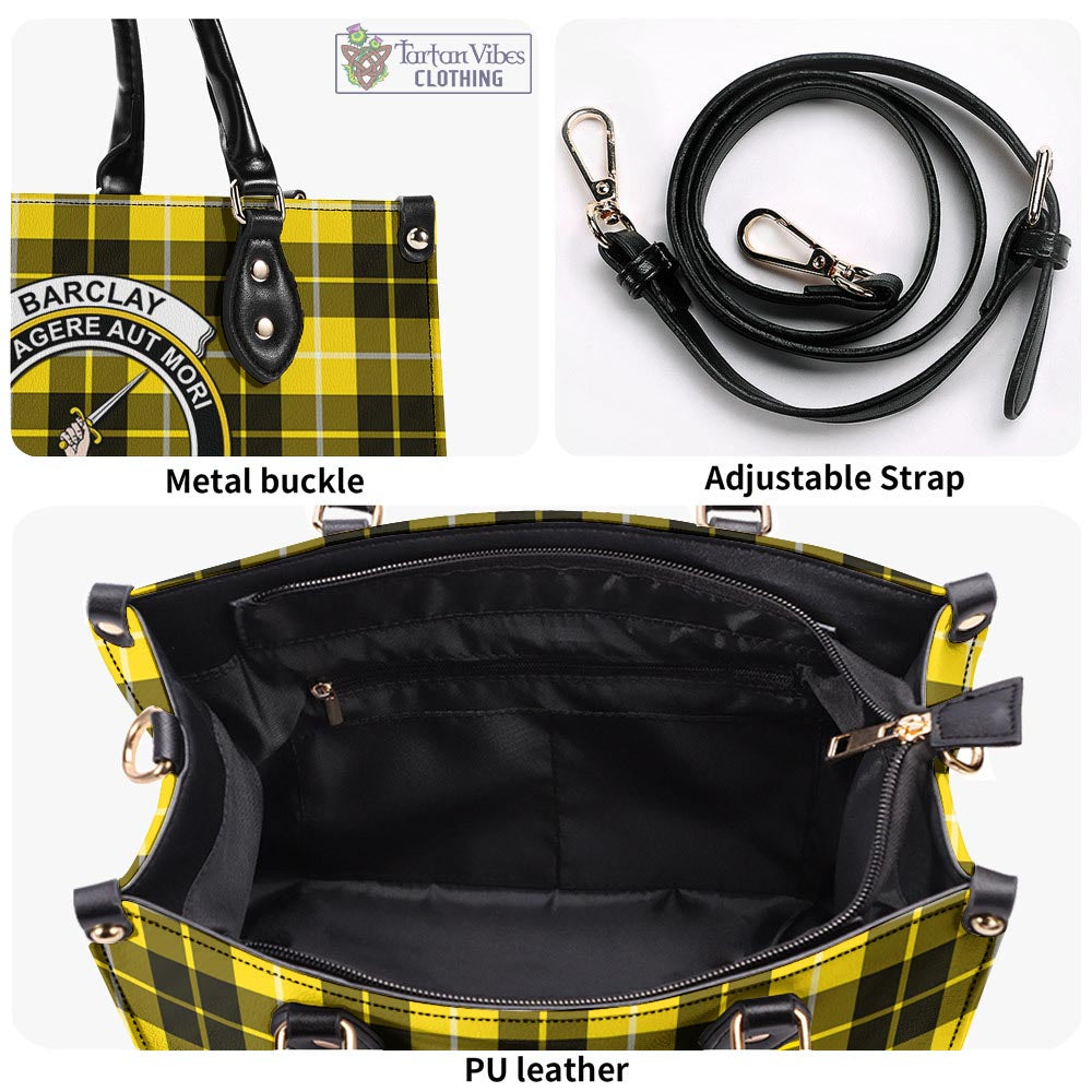 Tartan Vibes Clothing Barclay Dress Modern Tartan Luxury Leather Handbags with Family Crest