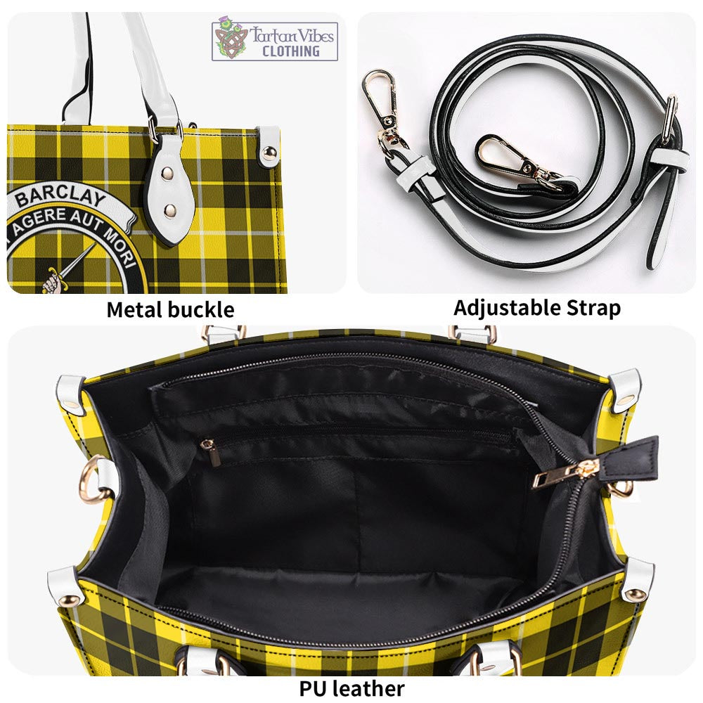 Tartan Vibes Clothing Barclay Dress Modern Tartan Luxury Leather Handbags with Family Crest