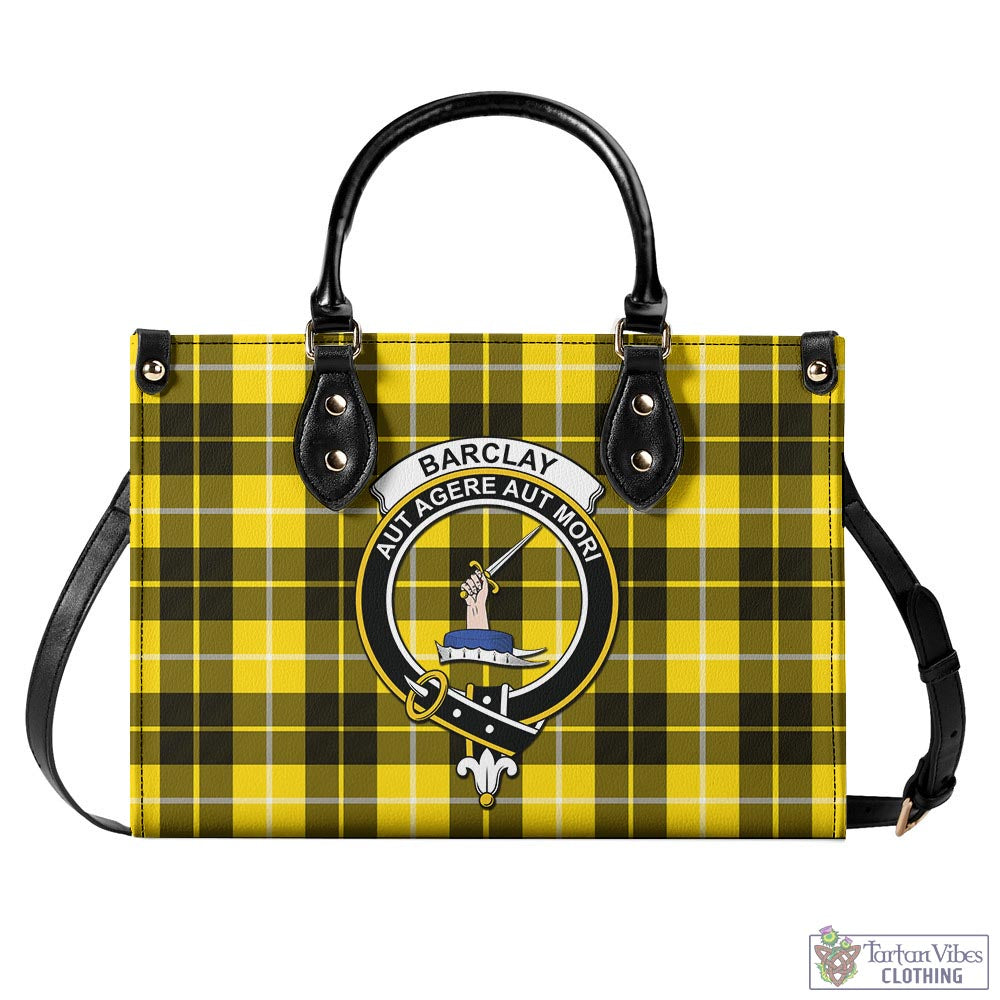 Tartan Vibes Clothing Barclay Dress Modern Tartan Luxury Leather Handbags with Family Crest