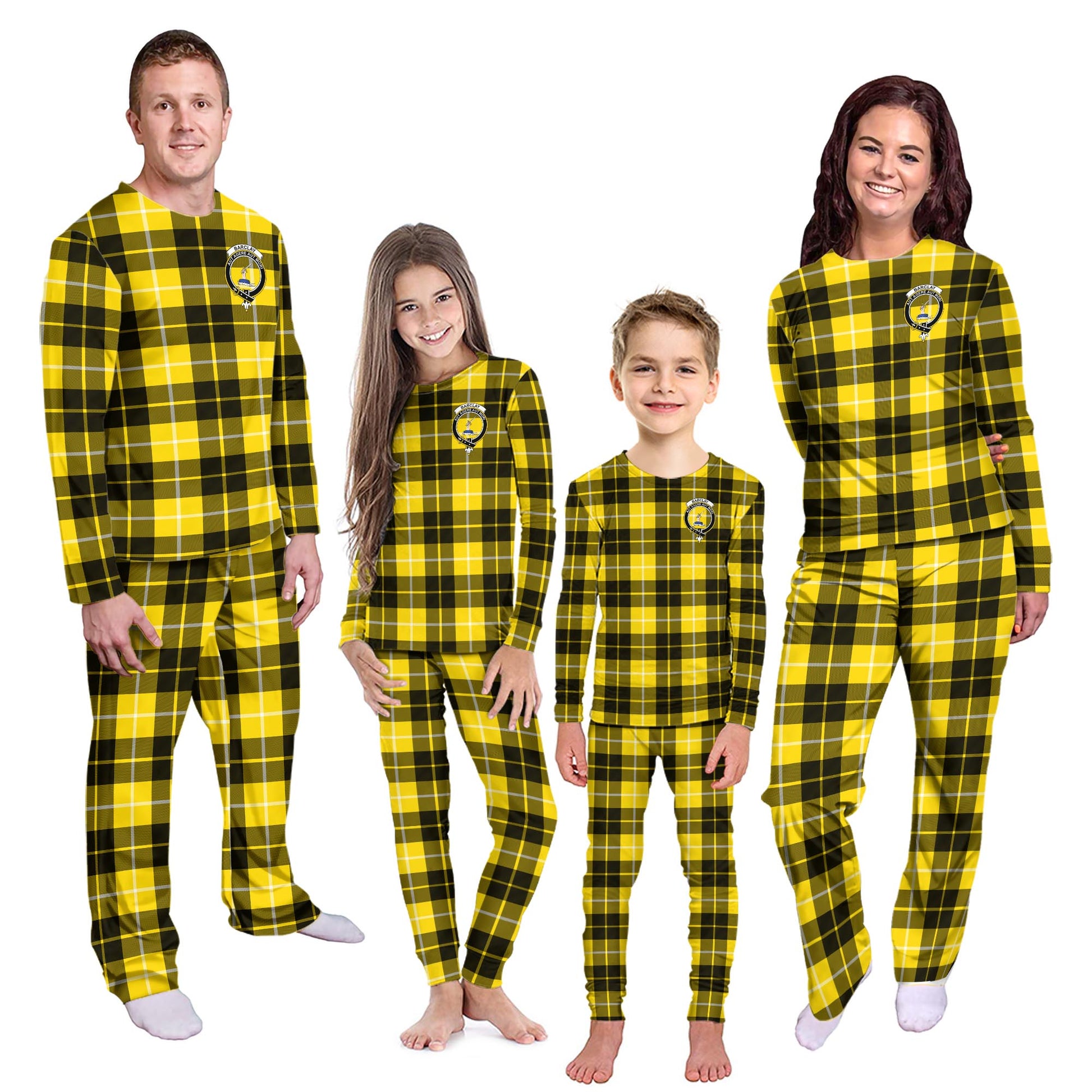 Barclay Dress Modern Tartan Pajamas Family Set with Family Crest Kid - Tartan Vibes Clothing