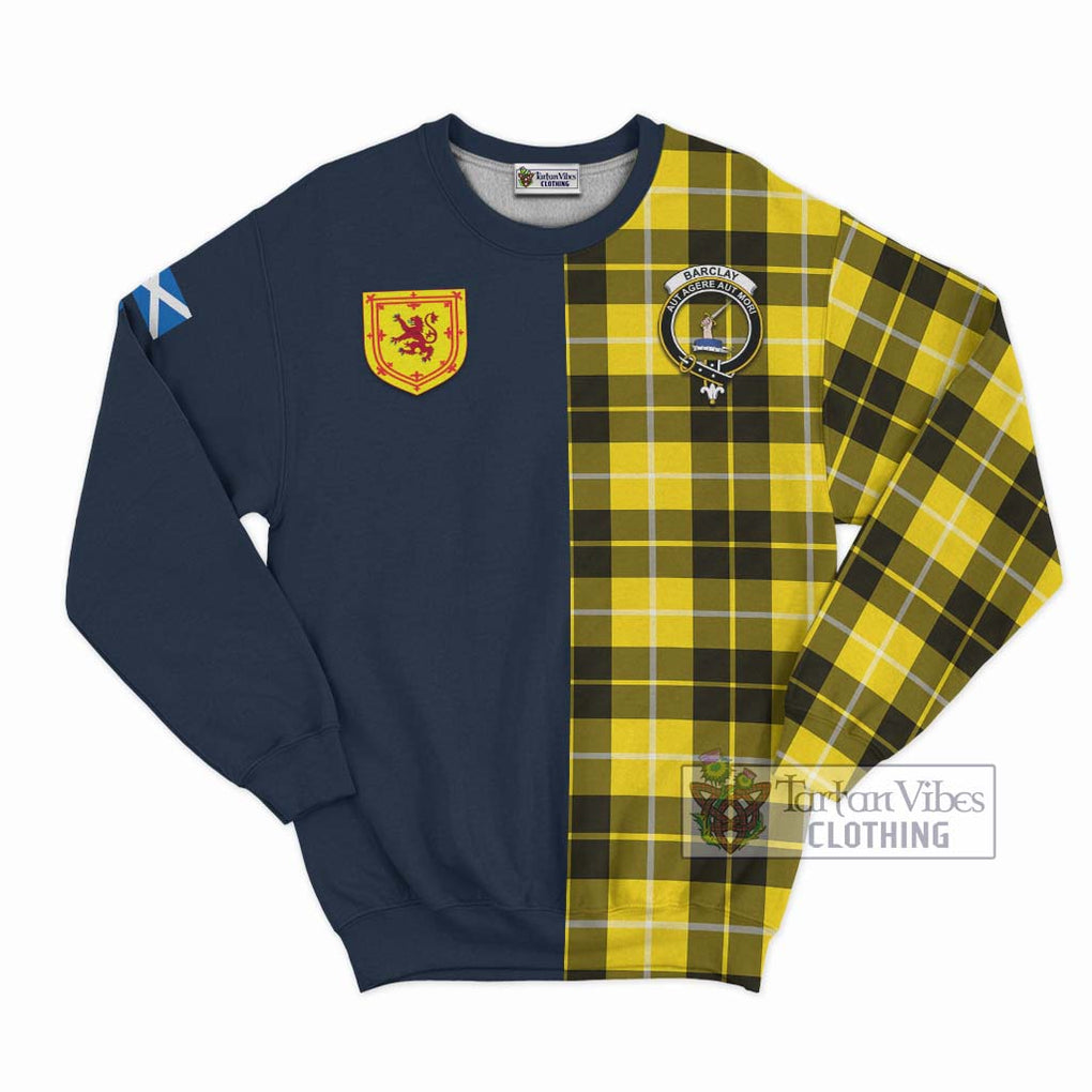 Tartan Vibes Clothing Barclay Dress Modern Tartan Sweatshirt with Scottish Lion Royal Arm Half Style