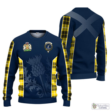 Barclay Dress Modern Tartan Knitted Sweatshirt with Family Crest and Scottish Thistle Vibes Sport Style