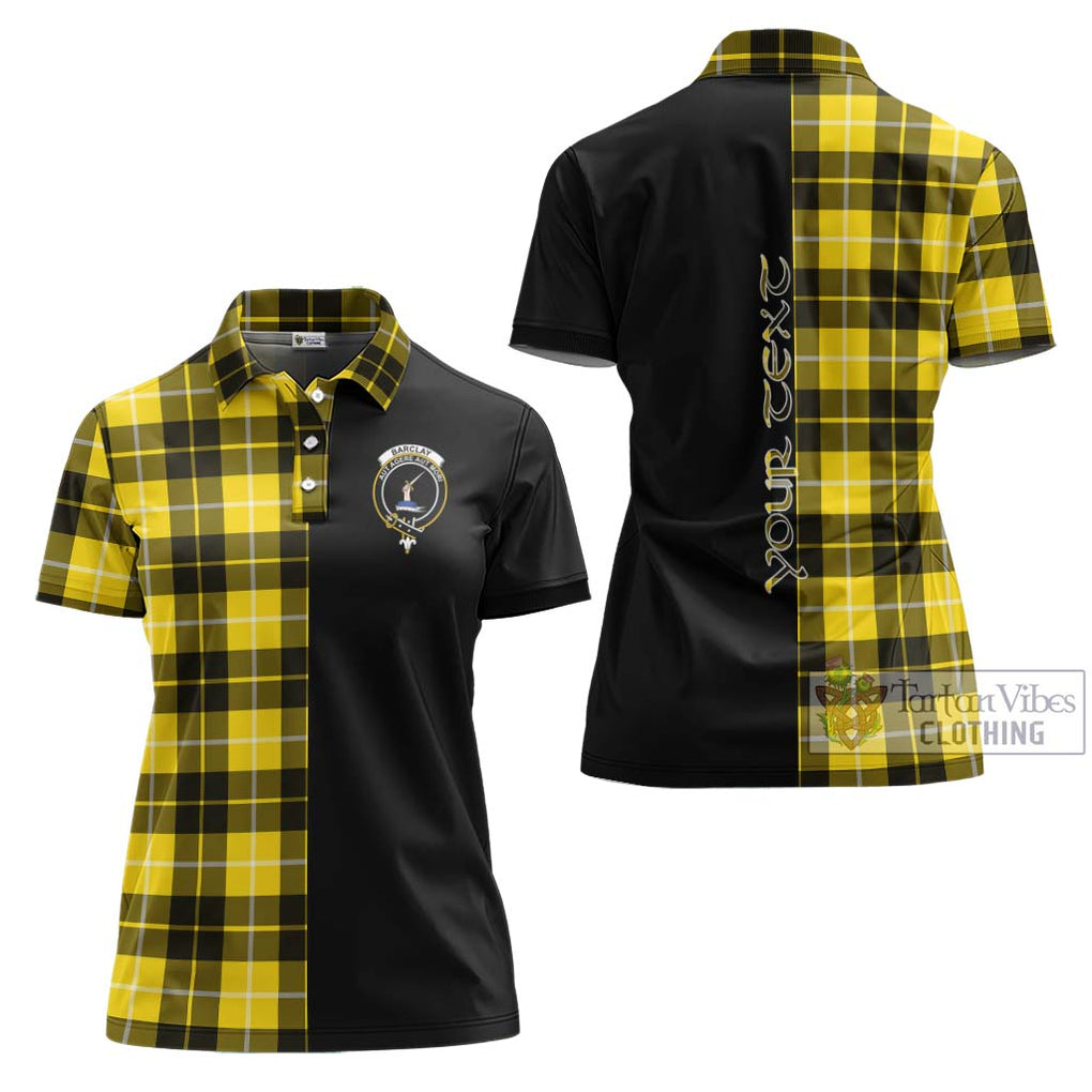 Barclay Dress Modern Tartan Women's Polo Shirt with Family Crest and Half Of Me Style Women - Tartanvibesclothing Shop