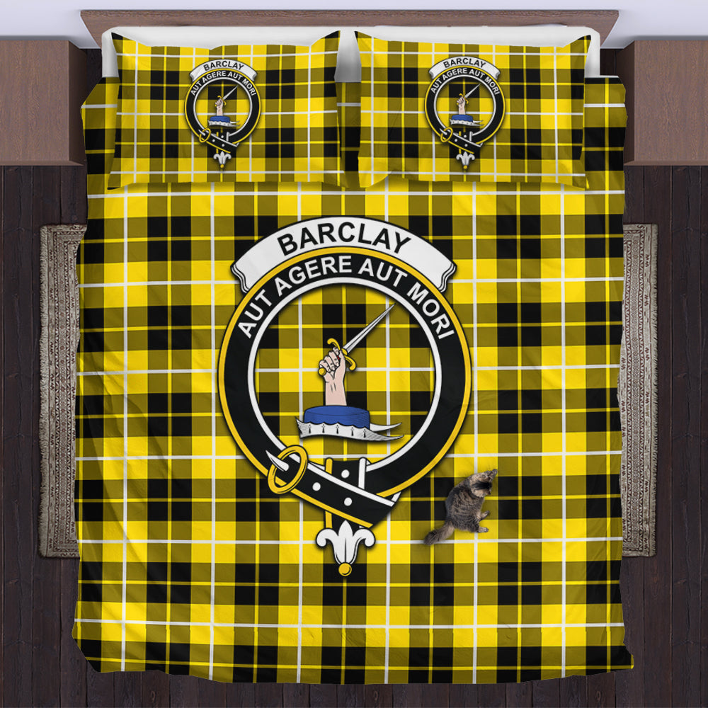 Barclay Dress Modern Tartan Bedding Set with Family Crest US Bedding Set - Tartanvibesclothing