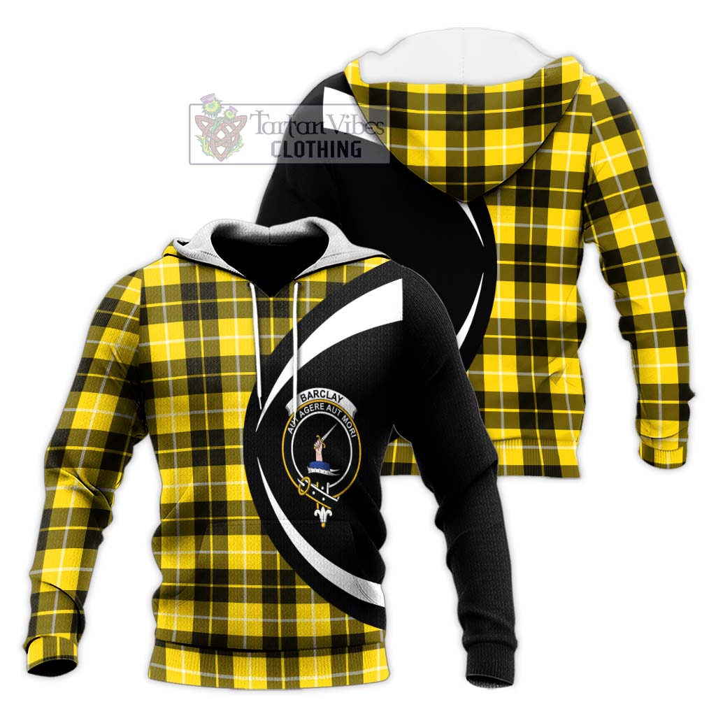 Barclay Dress Modern Tartan Knitted Hoodie with Family Crest Circle Style Unisex Knitted Pullover Hoodie - Tartan Vibes Clothing