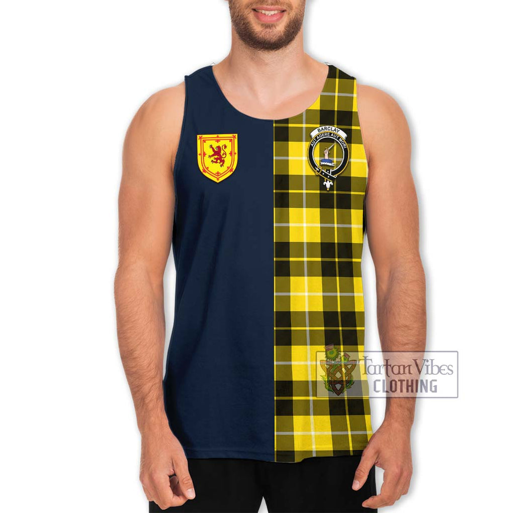 Tartan Vibes Clothing Barclay Dress Modern Tartan Men's Tank Top with Scottish Lion Royal Arm Half Style