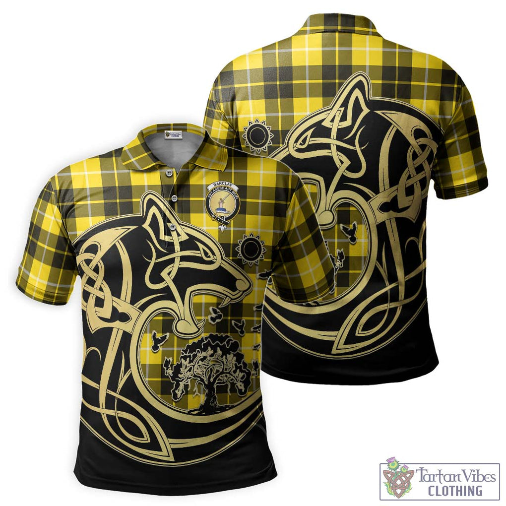 Barclay Dress Modern Tartan Polo Shirt with Family Crest Celtic Wolf Style Kid - Tartanvibesclothing Shop