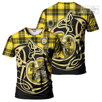 Barclay Dress Modern Tartan T-Shirt with Family Crest Celtic Wolf Style