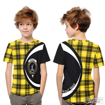 Barclay Dress Modern Tartan Kid T-Shirt with Family Crest Circle Style