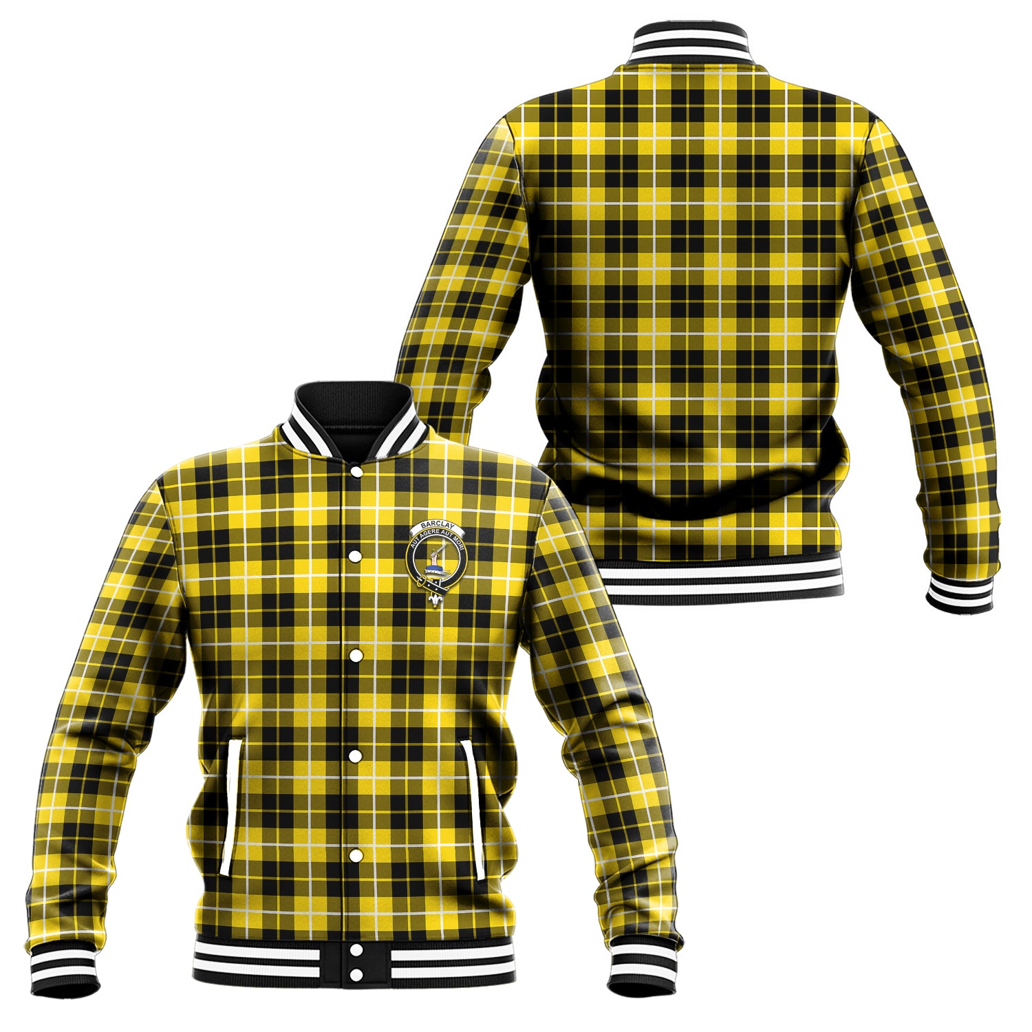 Barclay Dress Modern Tartan Baseball Jacket with Family Crest Unisex - Tartan Vibes Clothing