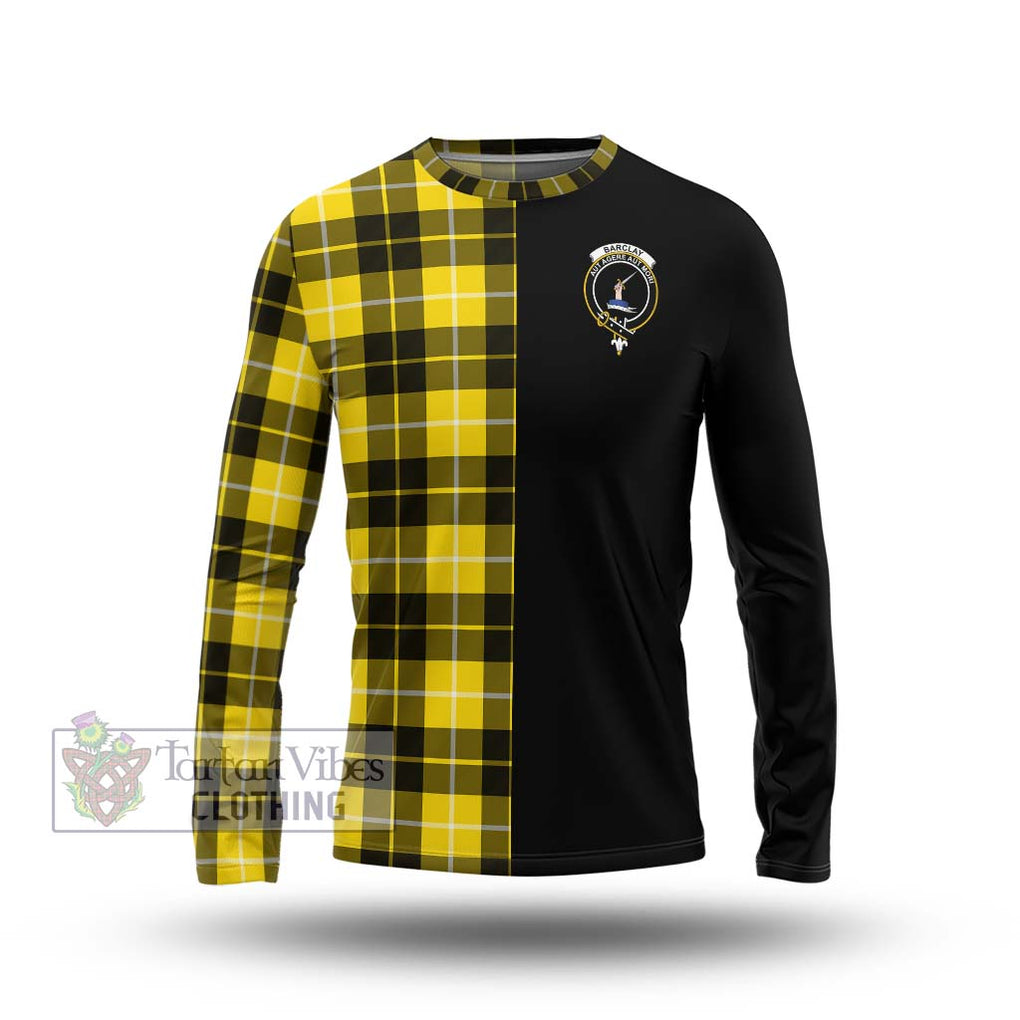 Barclay Dress Modern Tartan Long Sleeve T-Shirt with Family Crest and Half Of Me Style Unisex - Tartanvibesclothing Shop