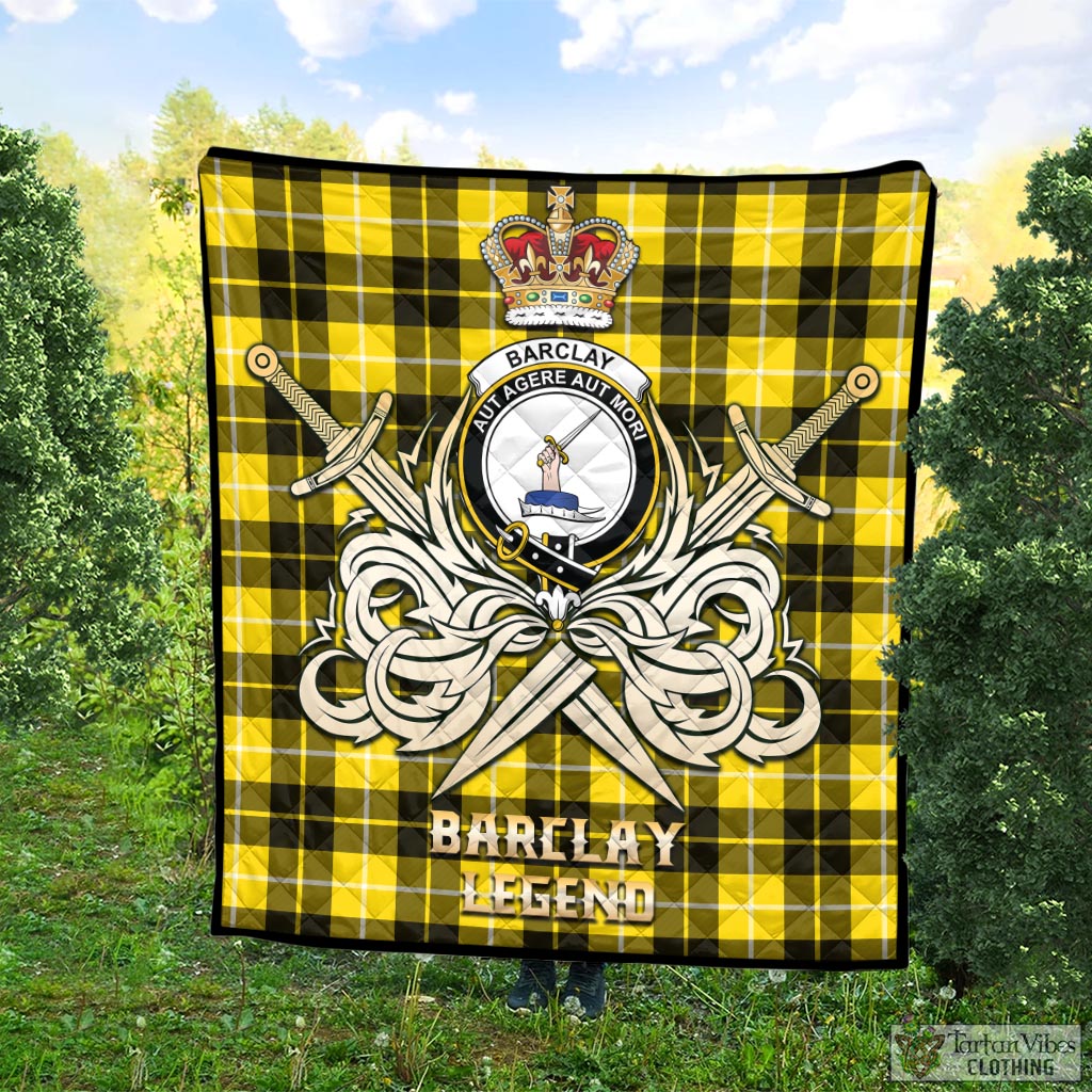 Tartan Vibes Clothing Barclay Dress Modern Tartan Quilt with Clan Crest and the Golden Sword of Courageous Legacy