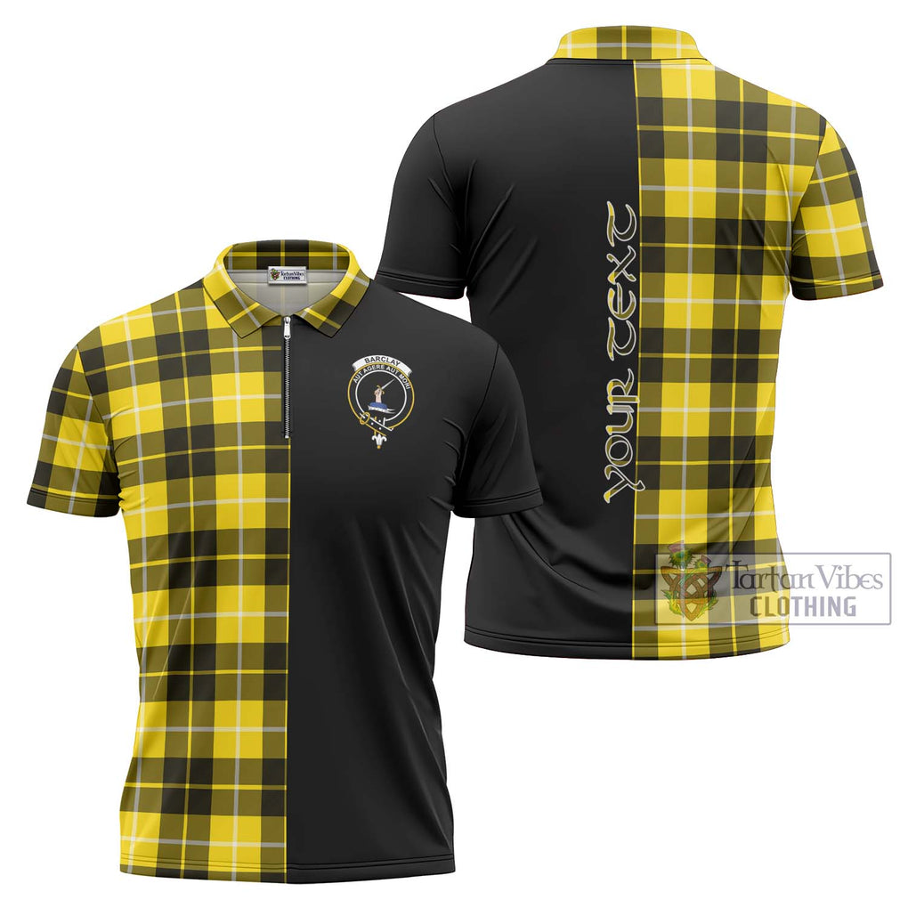 Barclay Dress Modern Tartan Zipper Polo Shirt with Family Crest and Half Of Me Style Unisex - Tartanvibesclothing Shop