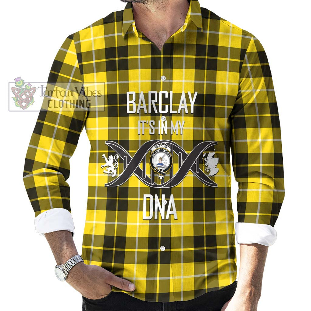 Barclay Dress Modern Tartan Long Sleeve Button Shirt with Family Crest DNA In Me Style Men's Shirt S - Tartanvibesclothing Shop