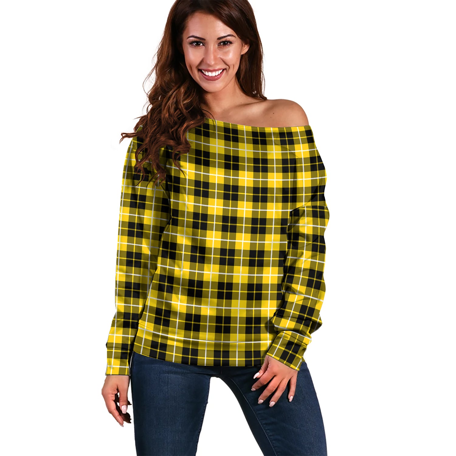 Barclay Dress Modern Tartan Off Shoulder Women Sweater Women - Tartanvibesclothing