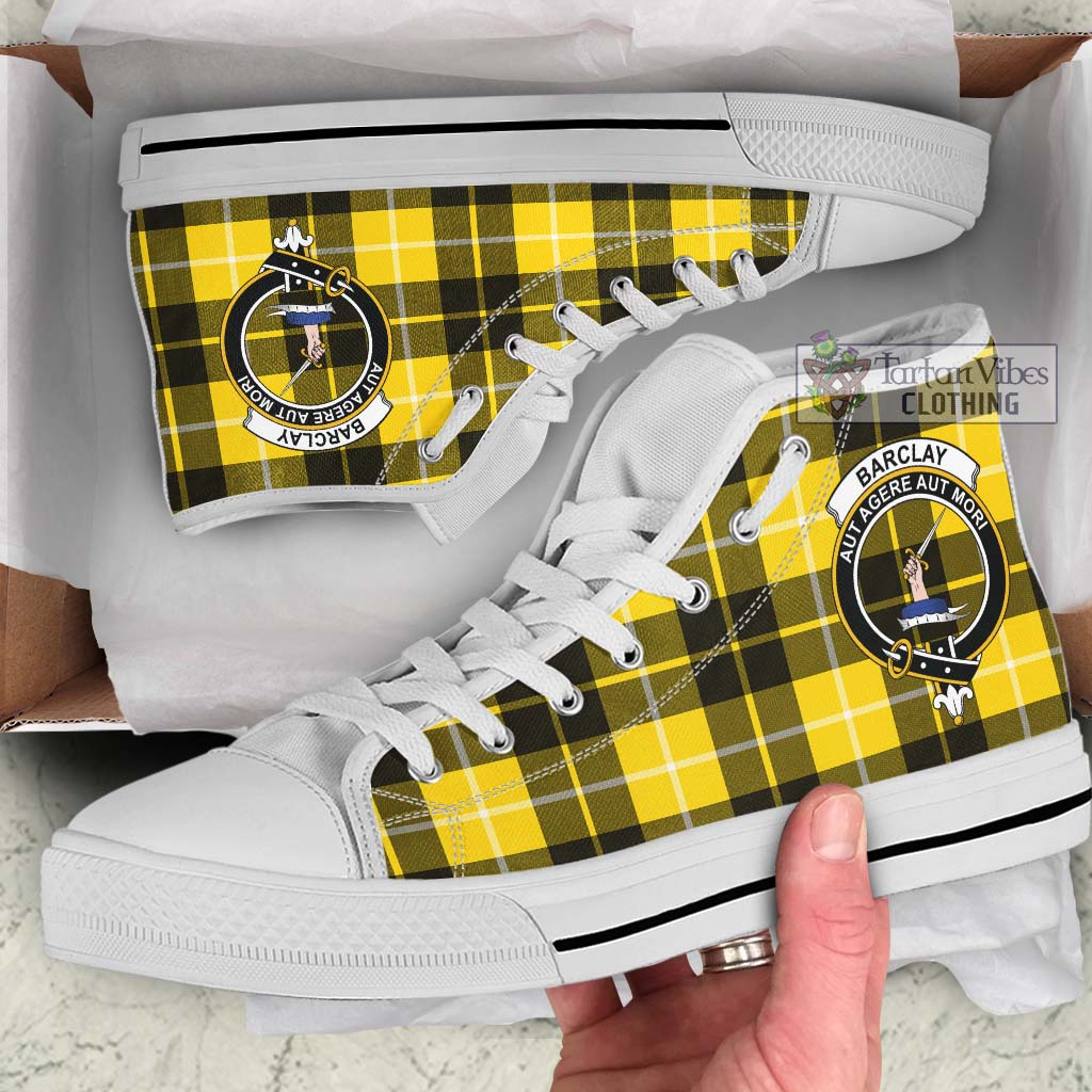 Tartan Vibes Clothing Barclay Dress Modern Tartan High Top Shoes with Family Crest