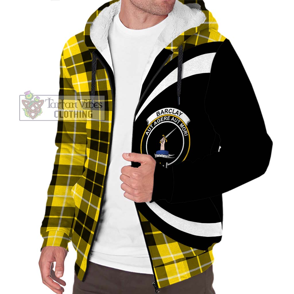 Barclay Dress Modern Tartan Sherpa Hoodie with Family Crest Circle Style Unisex S - Tartan Vibes Clothing