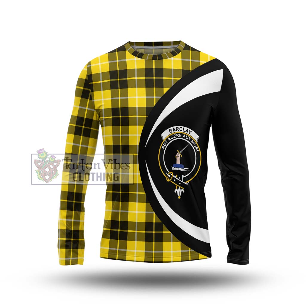 Barclay Dress Modern Tartan Long Sleeve T-Shirt with Family Crest Circle Style Unisex - Tartan Vibes Clothing