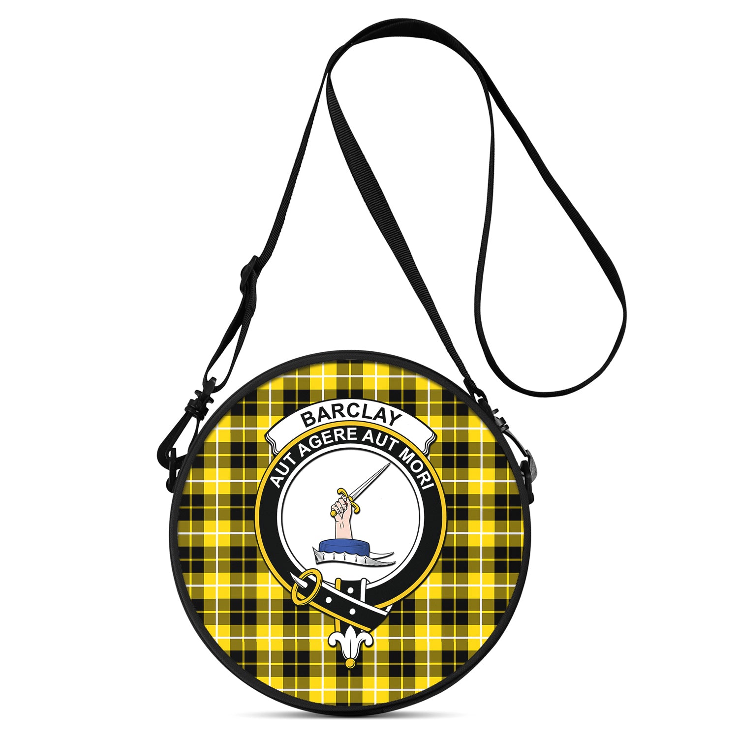 Barclay Dress Modern Tartan Round Satchel Bags with Family Crest One Size 9*9*2.7 inch - Tartanvibesclothing