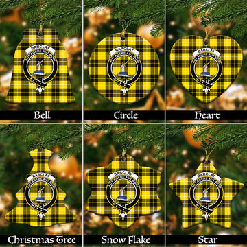 Barclay Dress Modern Tartan Christmas Ceramic Ornaments with Family Crest