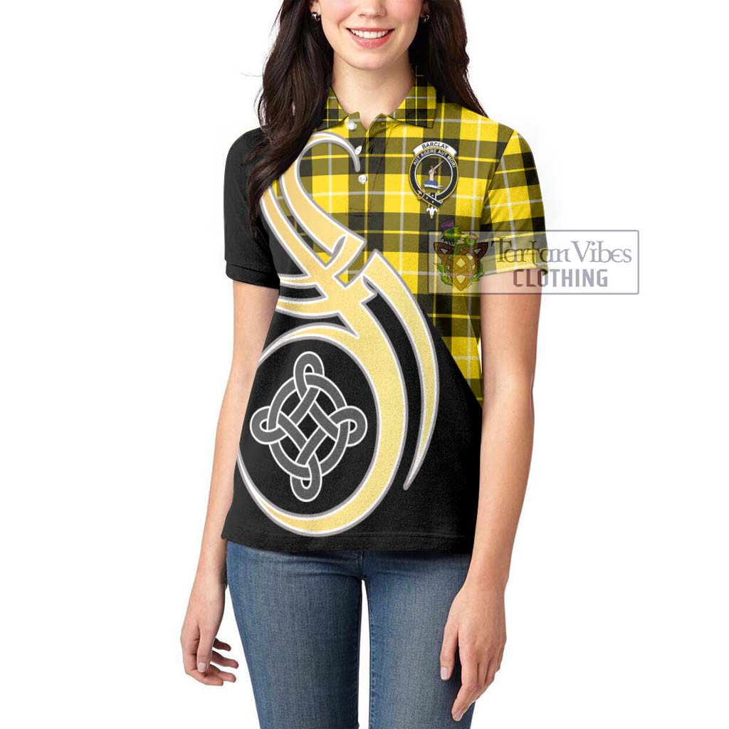 Barclay Dress Modern Tartan Women's Polo Shirt with Family Crest and Celtic Symbol Style Women - Tartan Vibes Clothing