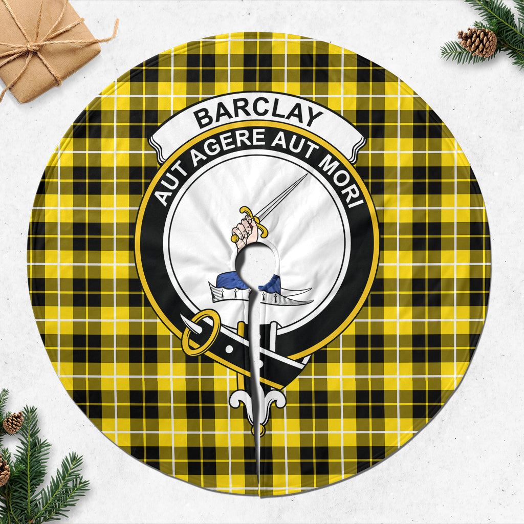 Barclay Dress Modern Tartan Christmas Tree Skirt with Family Crest - Tartanvibesclothing