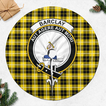 Barclay Dress Modern Tartan Christmas Tree Skirt with Family Crest