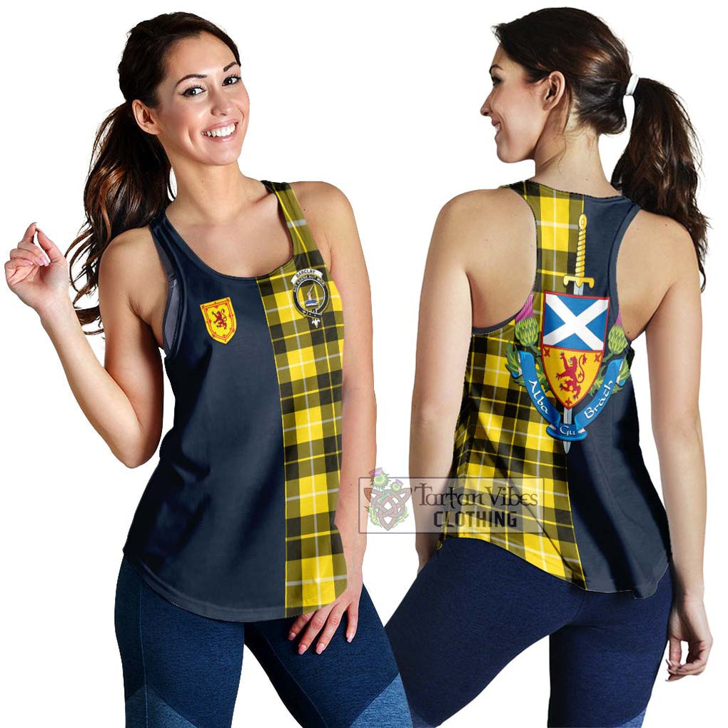 Tartan Vibes Clothing Barclay Dress Modern Tartan Women's Racerback Tanks with Scottish Lion Royal Arm Half Style