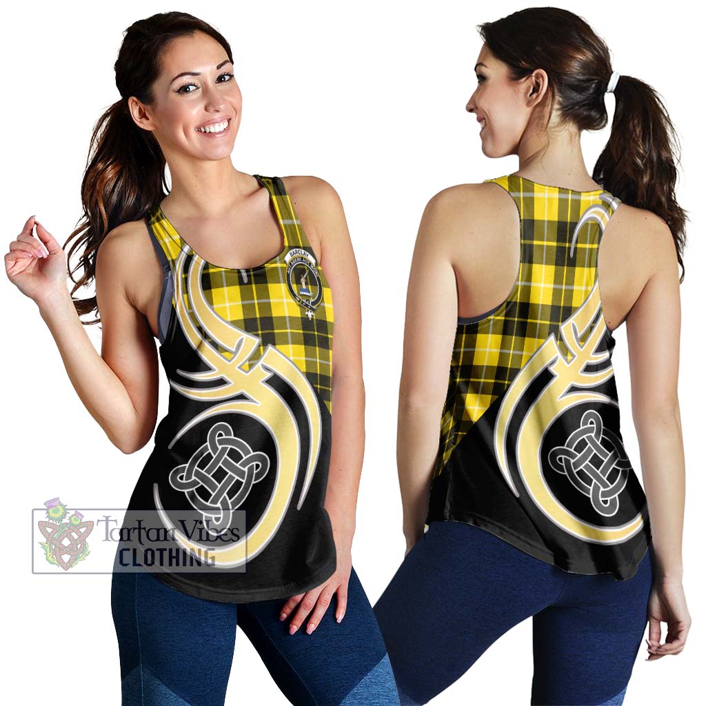 Barclay Dress Modern Tartan Women's Racerback Tanks with Family Crest and Celtic Symbol Style 4XL - Tartan Vibes Clothing