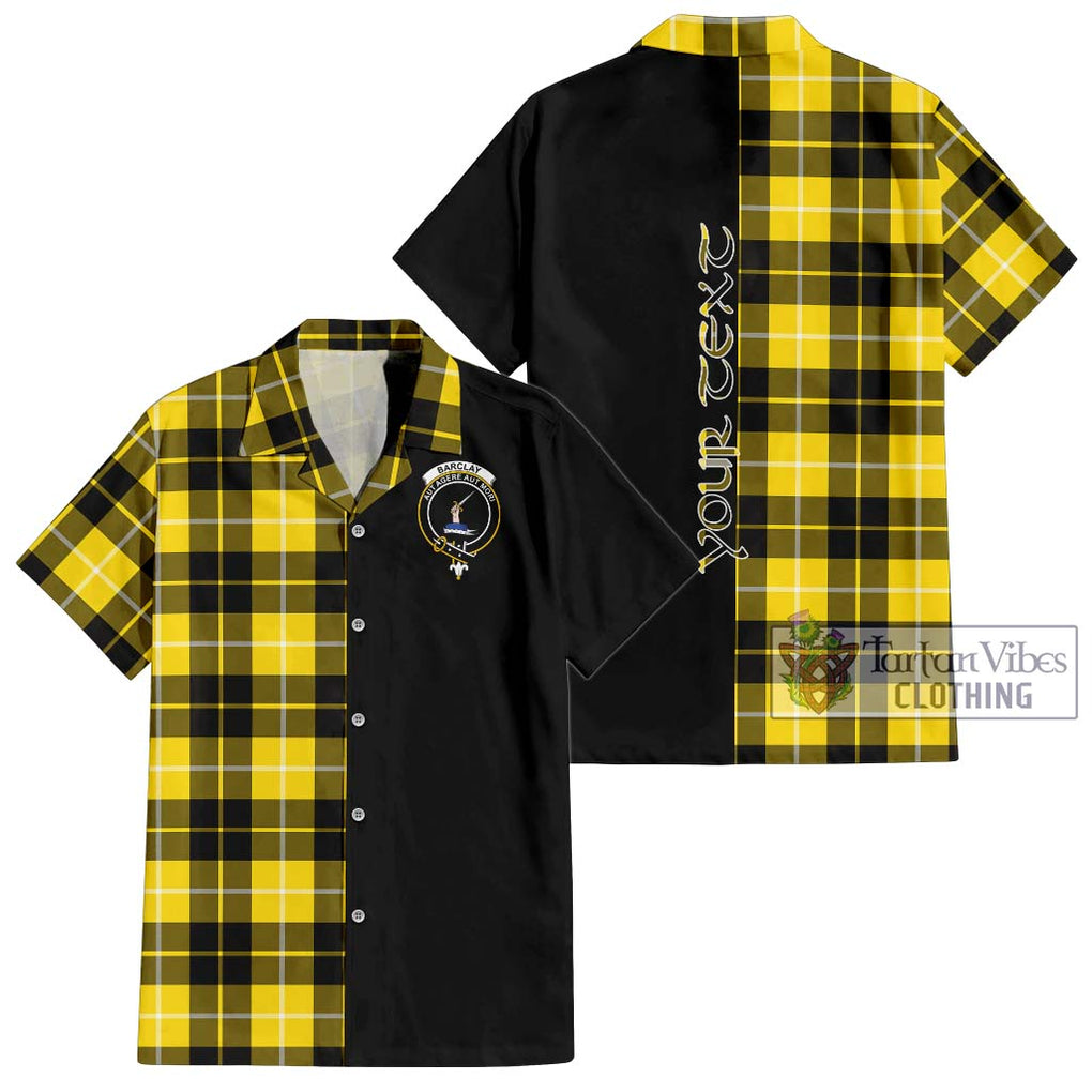 Barclay Dress Modern Tartan Short Sleeve Button Shirt with Family Crest and Half Of Me Style Kid - Tartanvibesclothing Shop