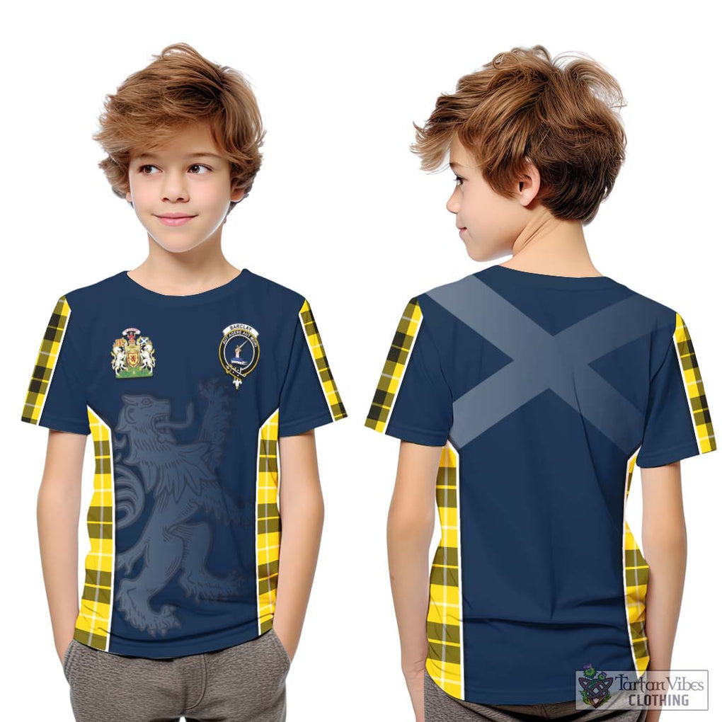 Barclay Dress Modern Tartan Kid T-Shirt with Family Crest and Lion Rampant Vibes Sport Style Youth XL Size14 - Tartan Vibes Clothing