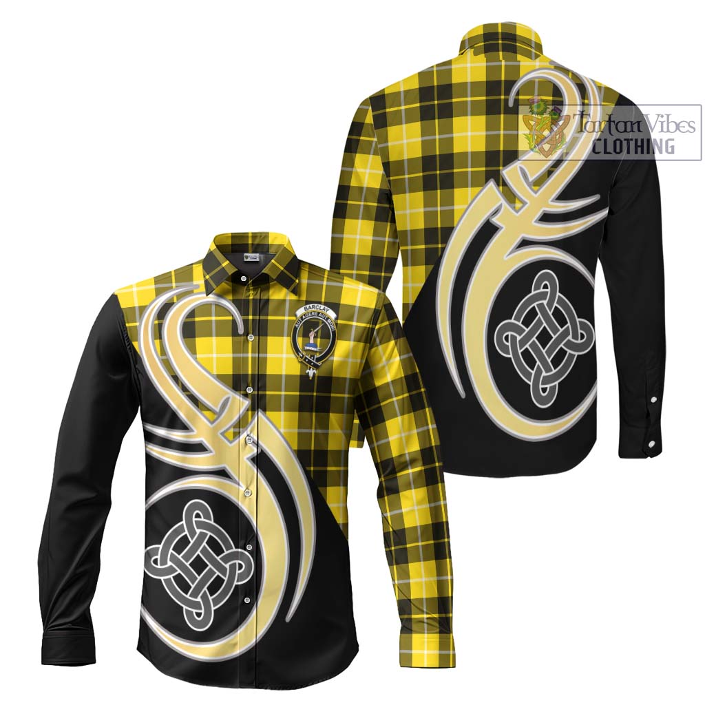 Barclay Dress Modern Tartan Long Sleeve Button Shirt with Family Crest and Celtic Symbol Style Men's Shirt S - Tartan Vibes Clothing