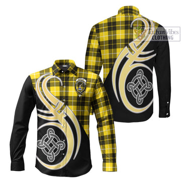 Barclay Dress Modern Tartan Long Sleeve Button Shirt with Family Crest and Celtic Symbol Style