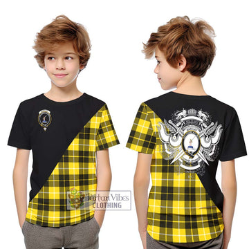 Barclay Dress Modern Tartan Kid T-Shirt with Family Crest and Military Logo Style