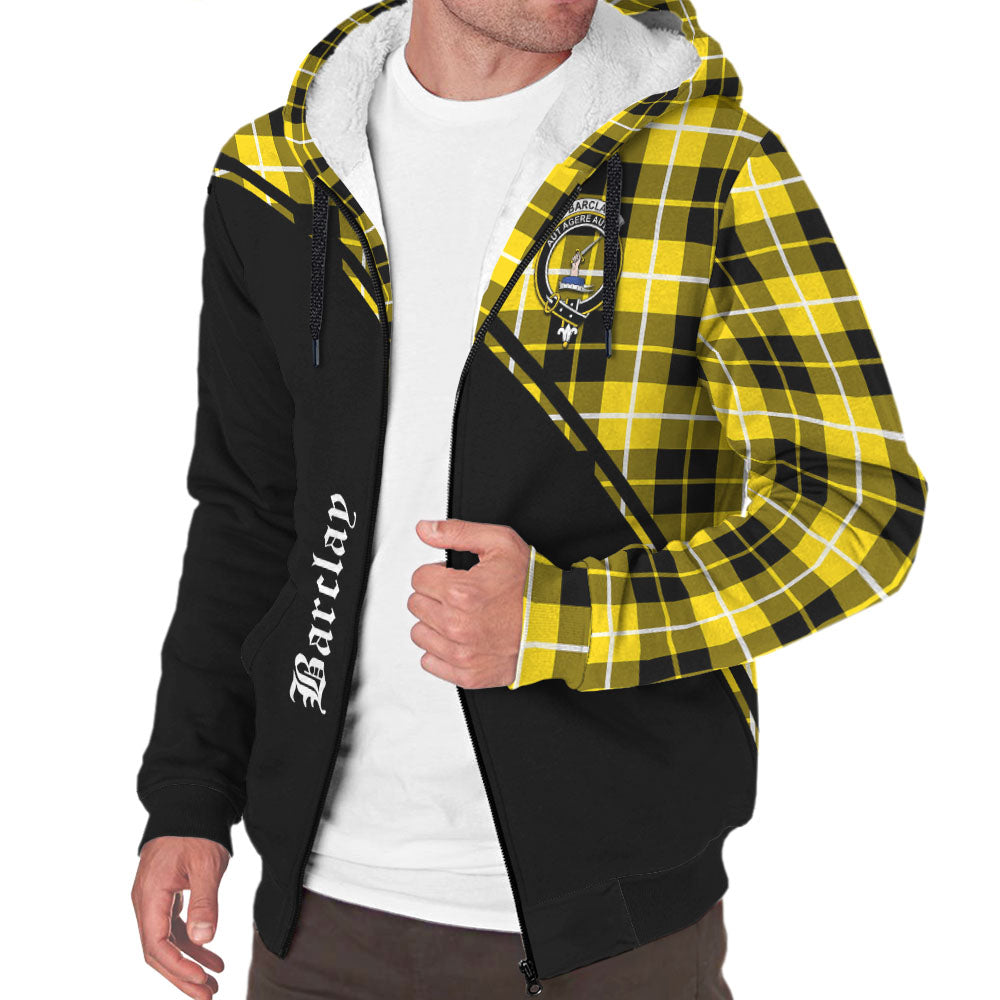 Barclay Dress Modern Tartan Sherpa Hoodie with Family Crest Curve Style Unisex - Tartanvibesclothing