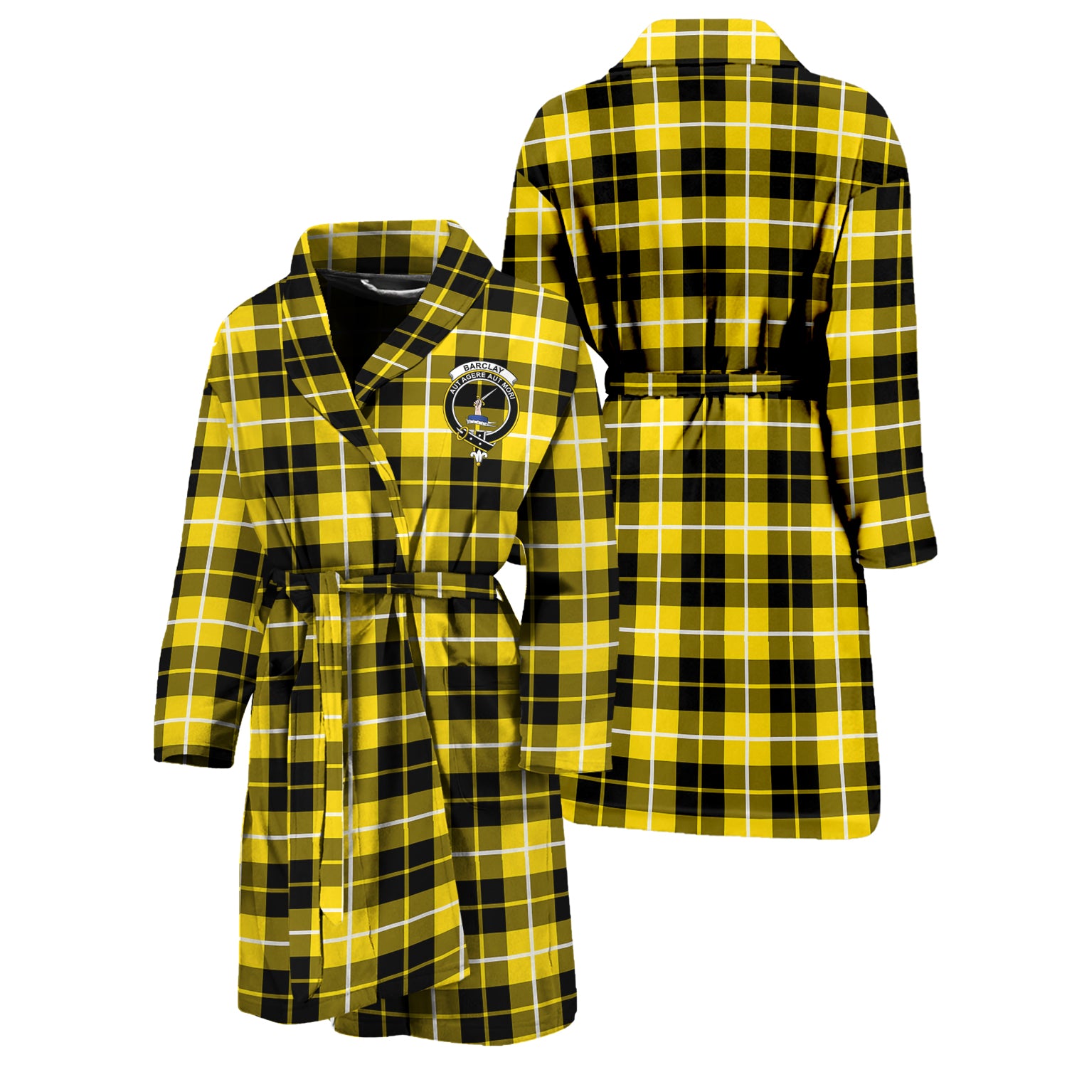 Barclay Dress Modern Tartan Bathrobe with Family Crest Unisex S - Tartan Vibes Clothing