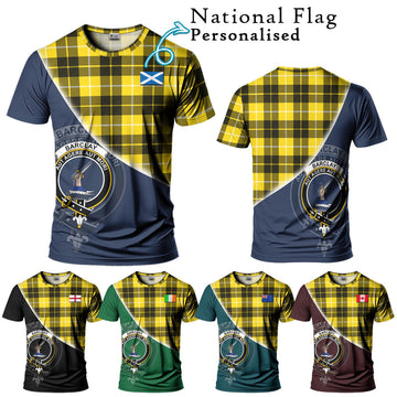 Barclay Dress Modern Tartan T-Shirt with Personalised National Flag and Family Crest Half Style