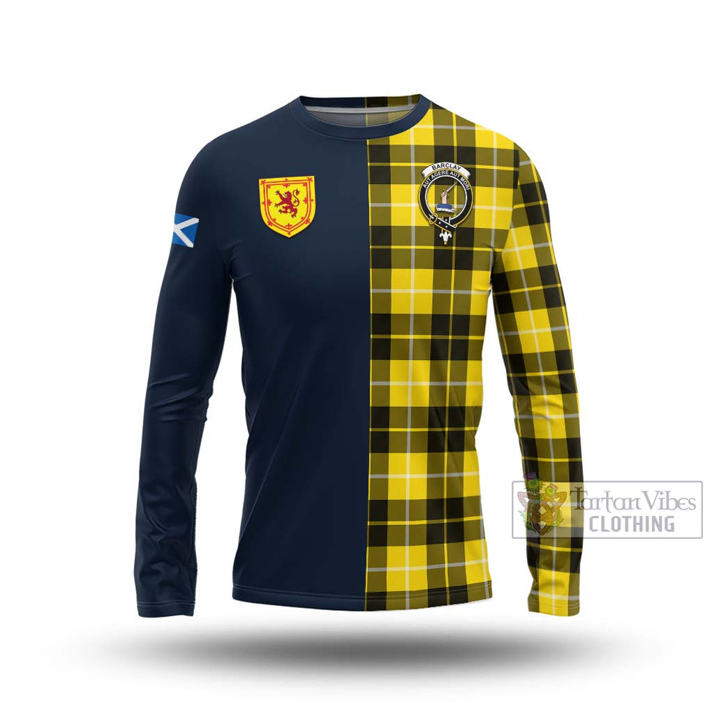 Tartan Vibes Clothing Barclay Dress Modern Tartan Long Sleeve T-Shirt with Scottish Lion Royal Arm Half Style