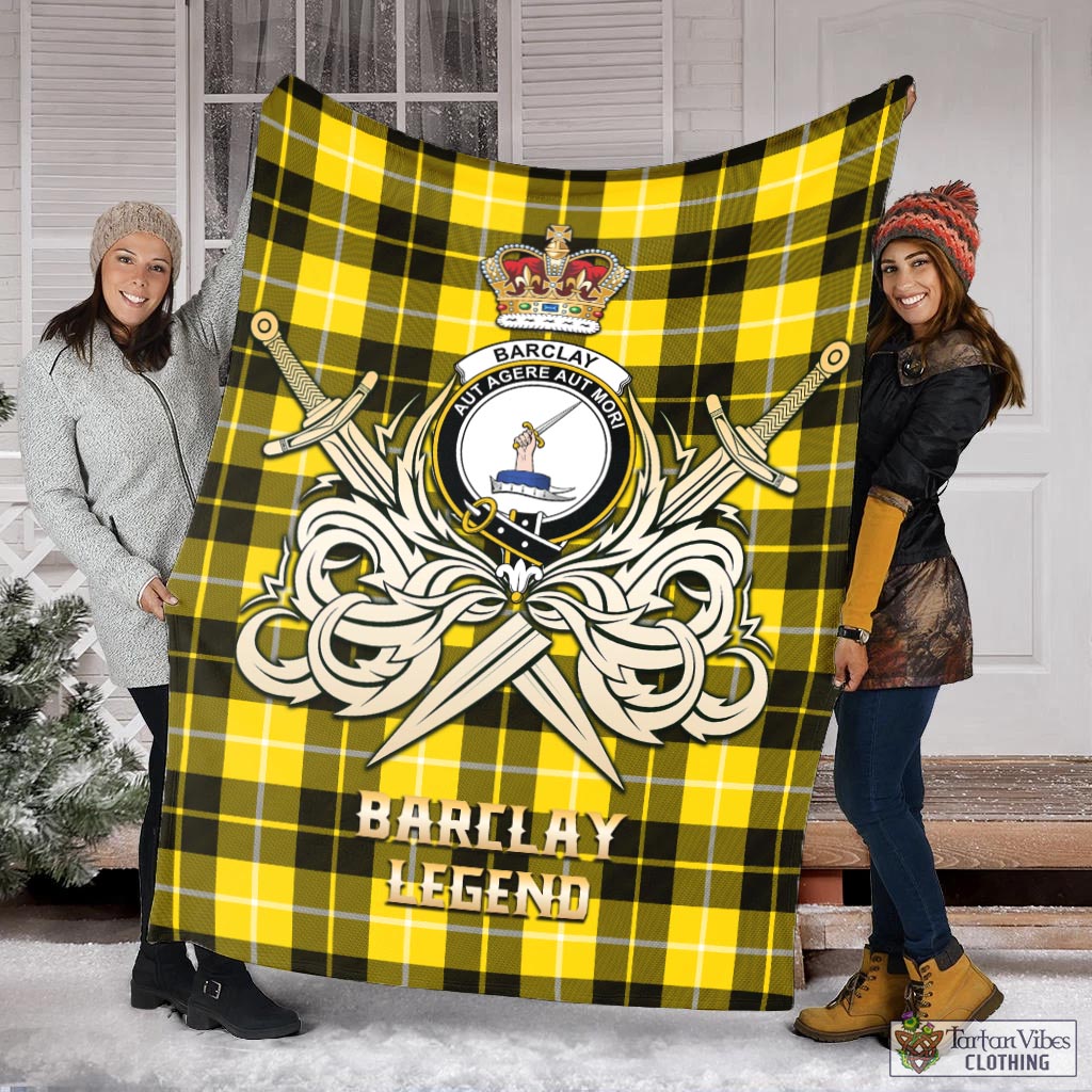 Tartan Vibes Clothing Barclay Dress Modern Tartan Blanket with Clan Crest and the Golden Sword of Courageous Legacy