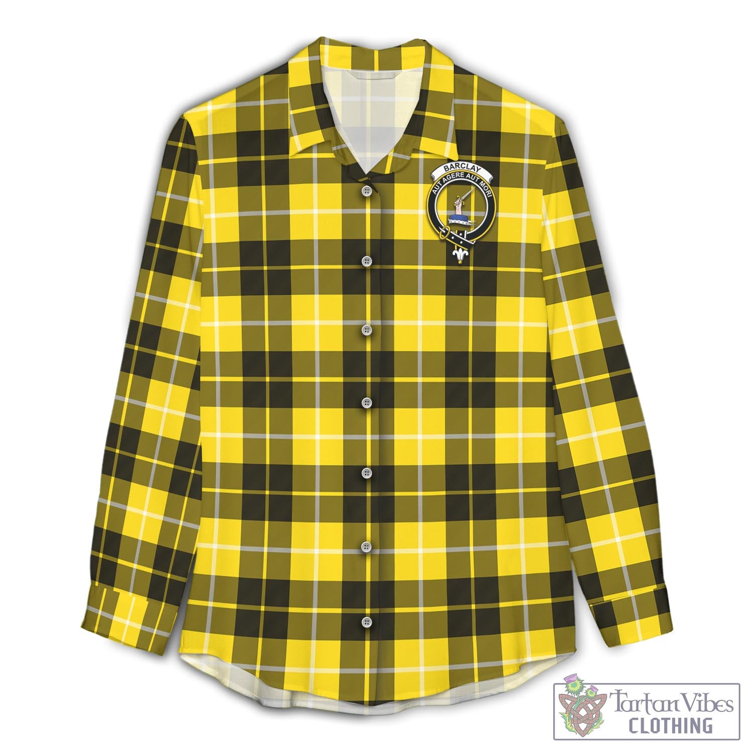 Tartan Vibes Clothing Barclay Dress Modern Tartan Womens Casual Shirt with Family Crest