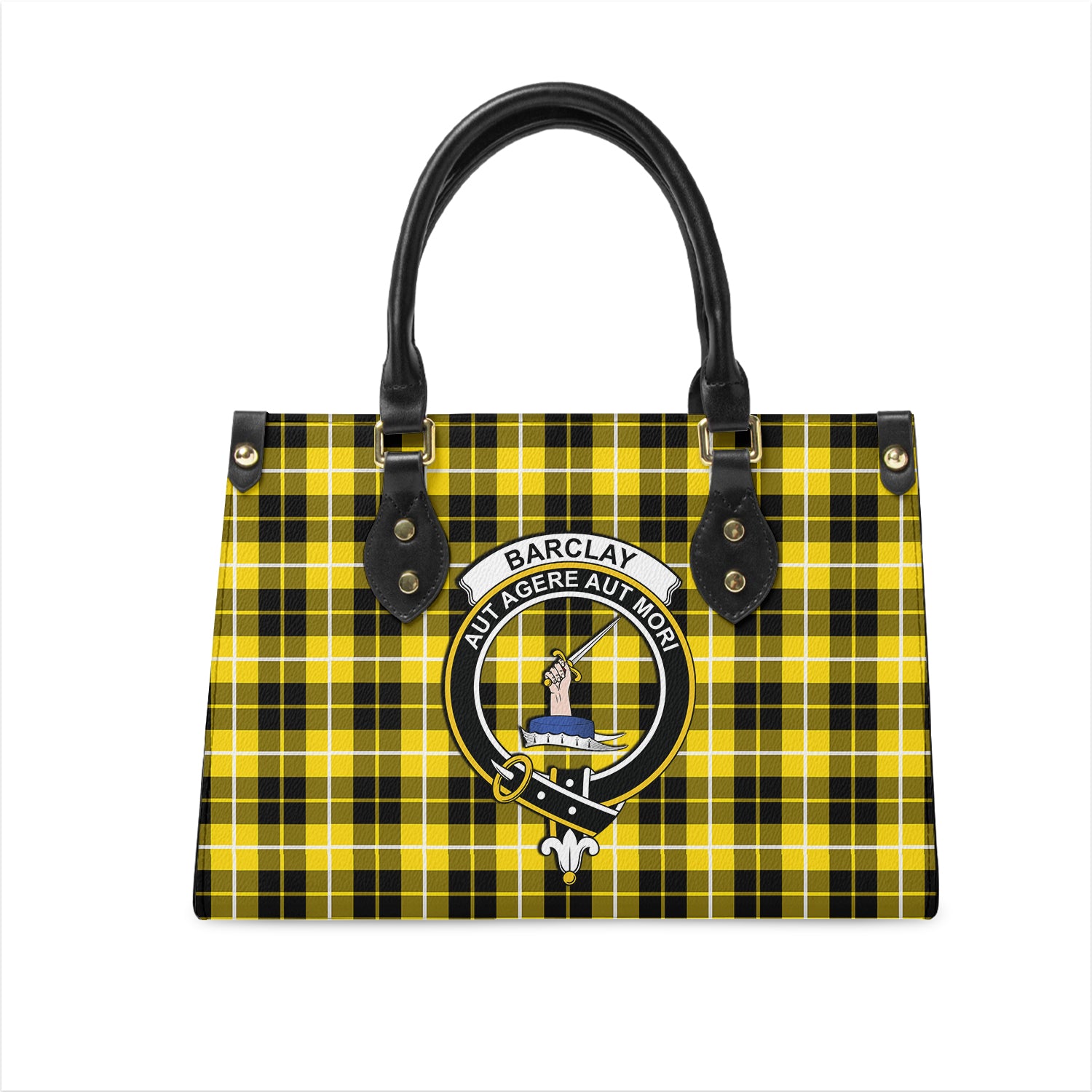 Barclay Dress Modern Tartan Leather Bag with Family Crest One Size 29*11*20 cm - Tartanvibesclothing