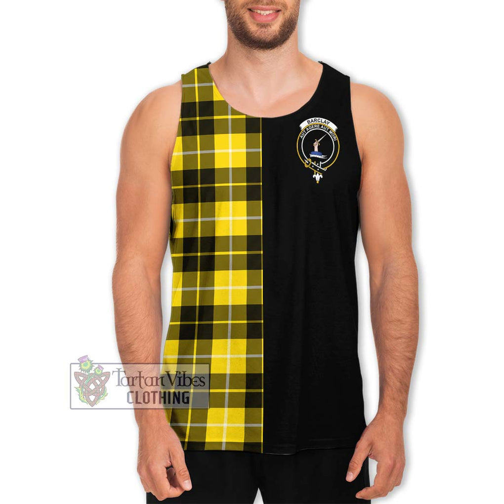 Barclay Dress Modern Tartan Men's Tank Top with Family Crest and Half Of Me Style Men - Tartanvibesclothing Shop