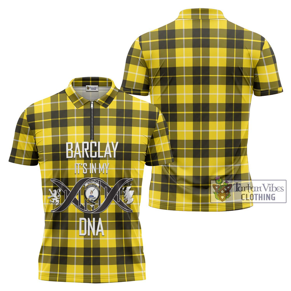 Barclay Dress Modern Tartan Zipper Polo Shirt with Family Crest DNA In Me Style Unisex - Tartanvibesclothing Shop