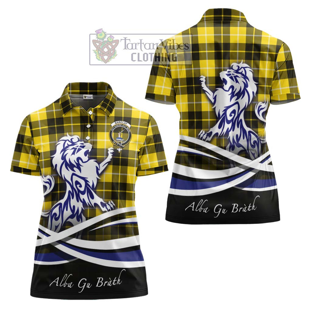 Barclay Dress Modern Tartan Women's Polo Shirt with Alba Gu Brath Regal Lion Emblem Women - Tartanvibesclothing Shop